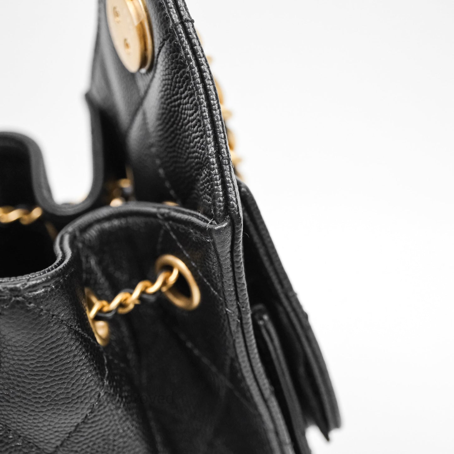 Chanel 25 Mini Black Caviar Aged Gold Hardware