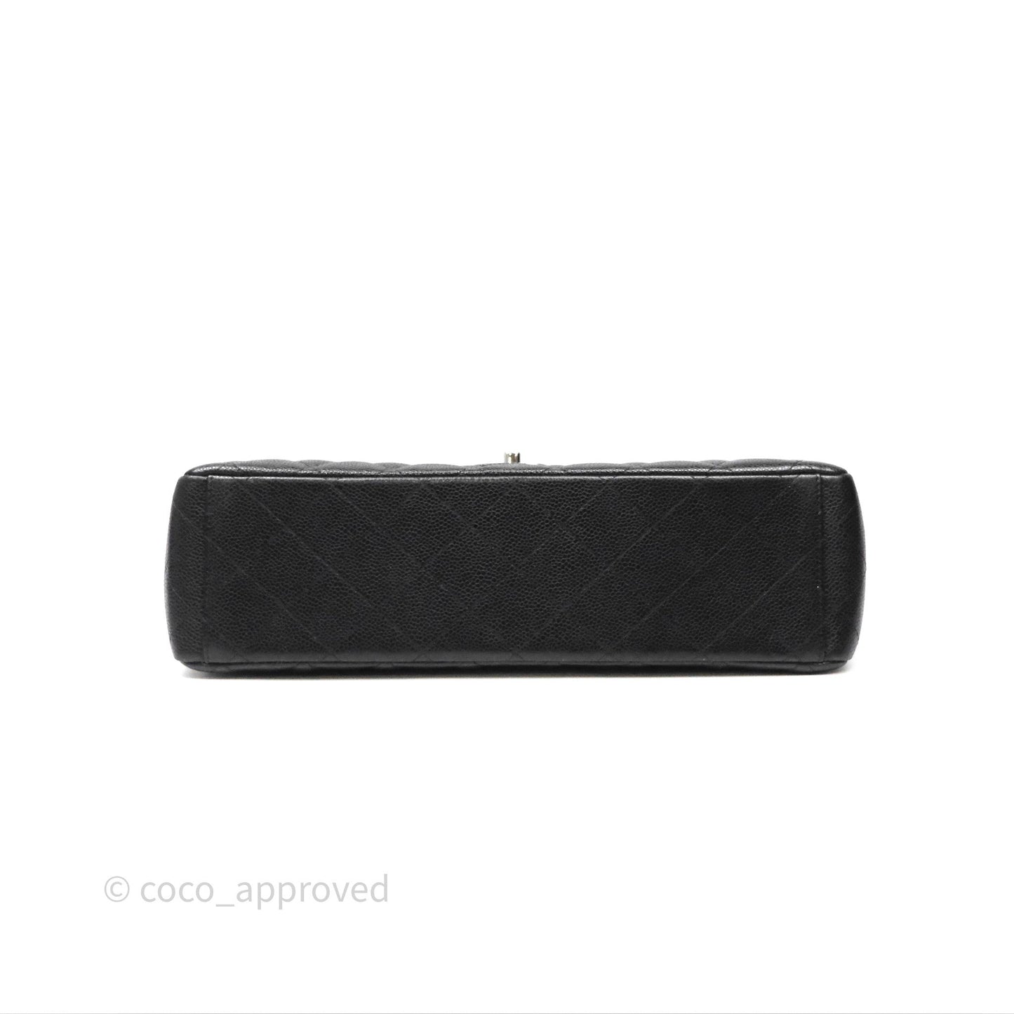 Chanel Quilted Maxi Double Flap Black Caviar Silver Hardware