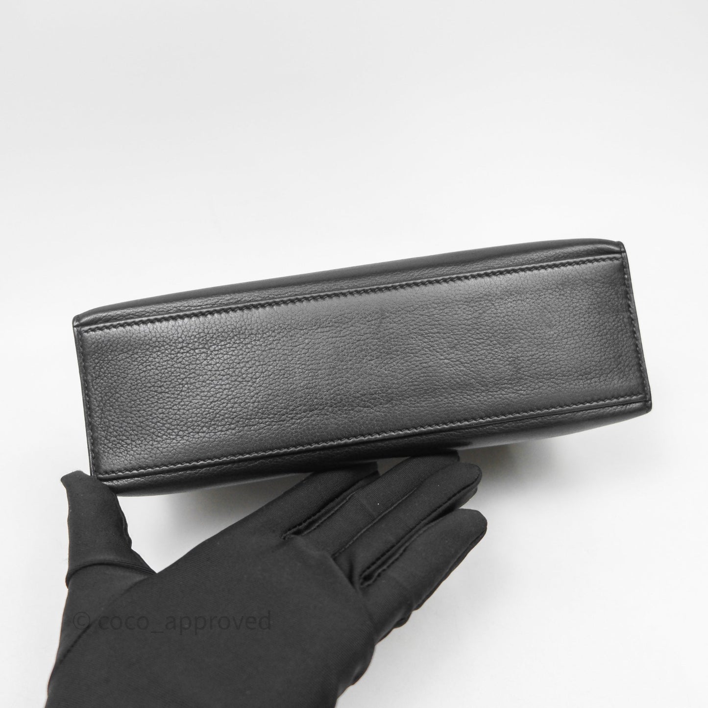 Hermès Kelly Pochette Clutch Black Swift Palladium Hardware