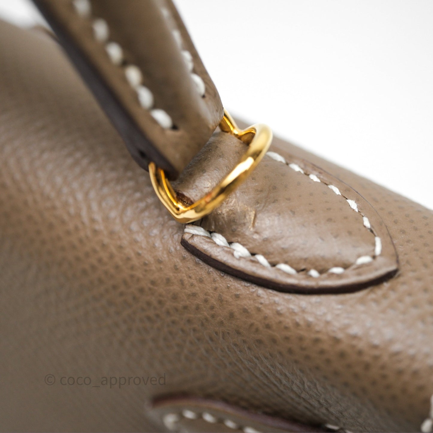 Hermès Mini Kelly II Etoupe Epsom Gold Hardware