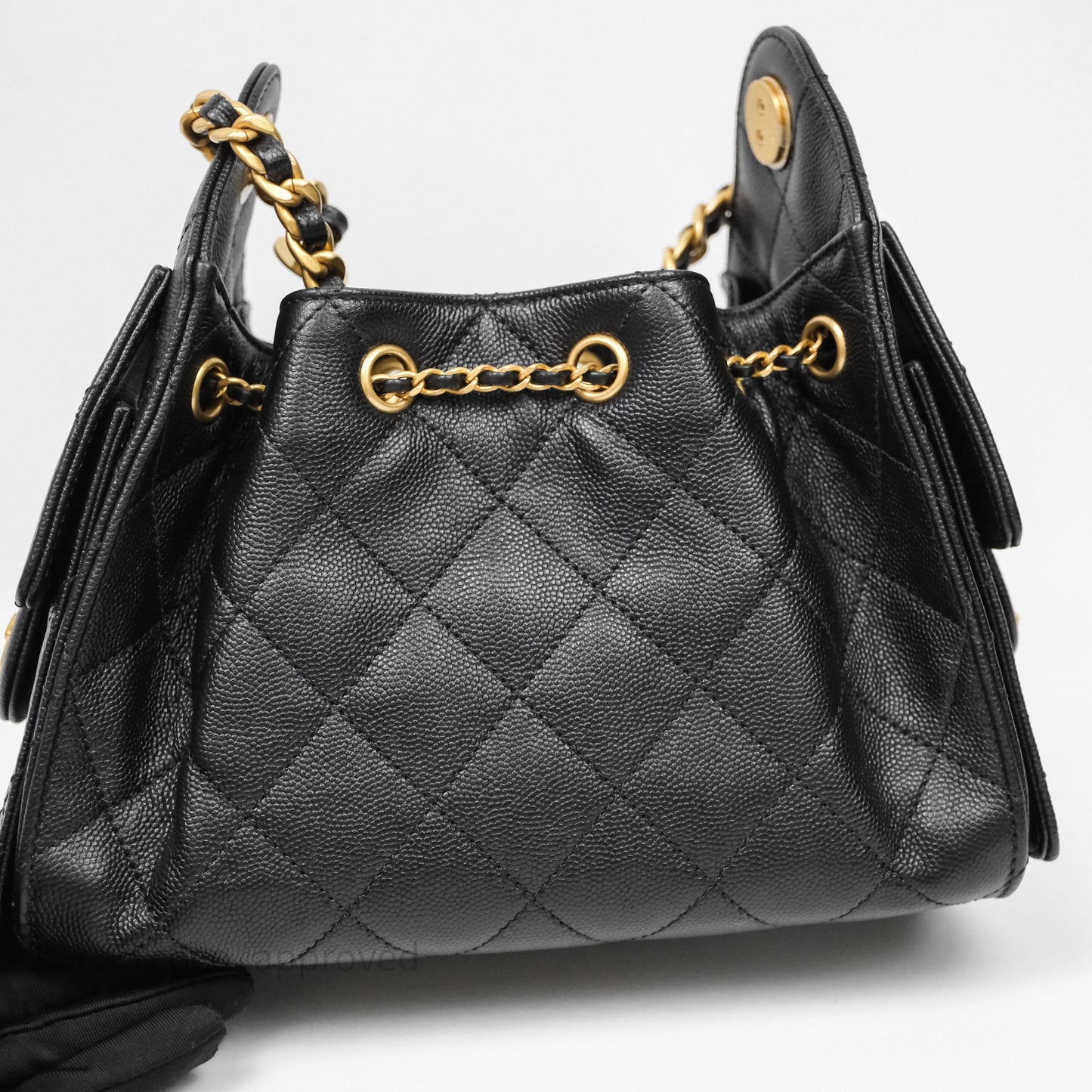 Chanel 25 Mini Black Caviar Aged Gold Hardware
