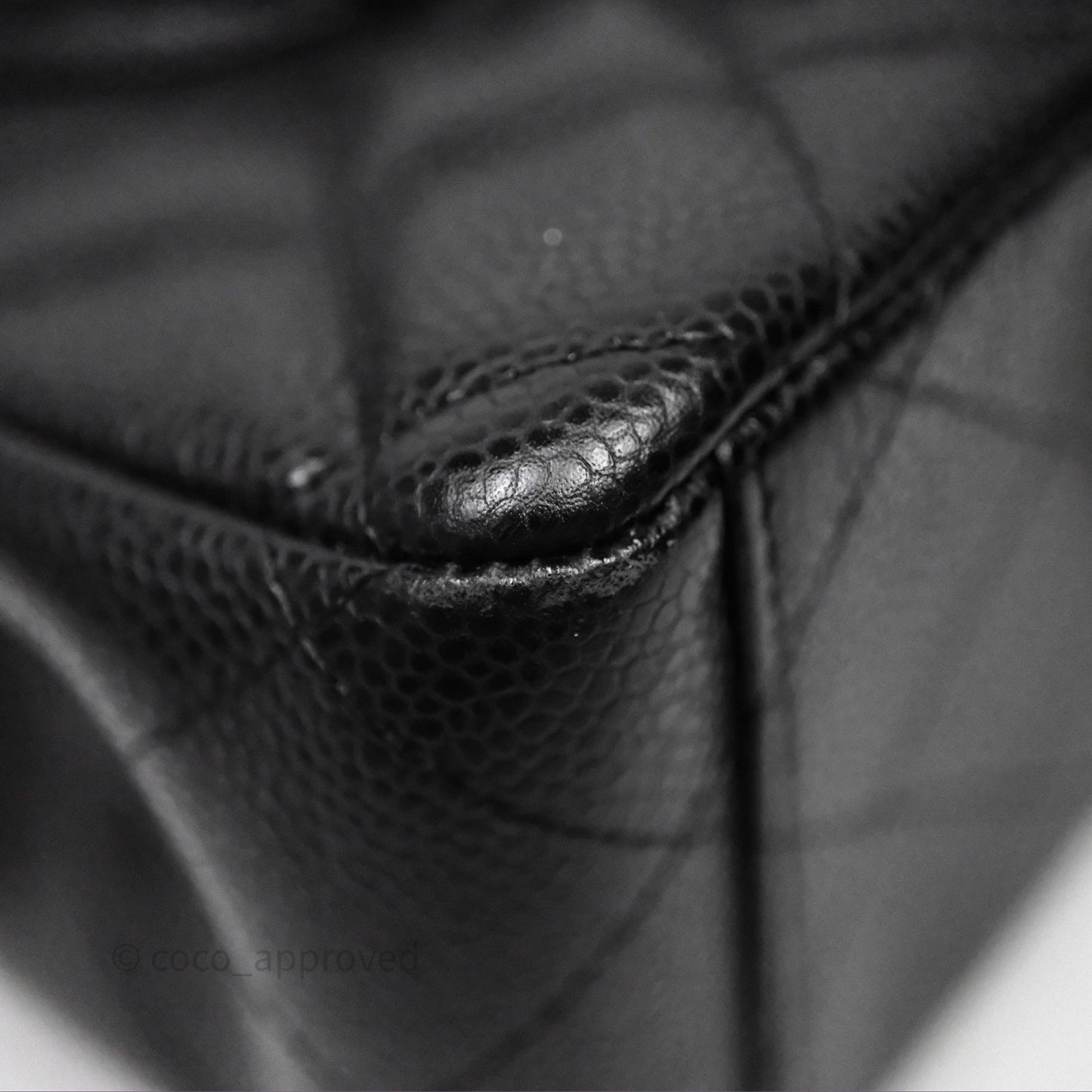Chanel Quilted Maxi Double Flap Black Caviar Silver Hardware