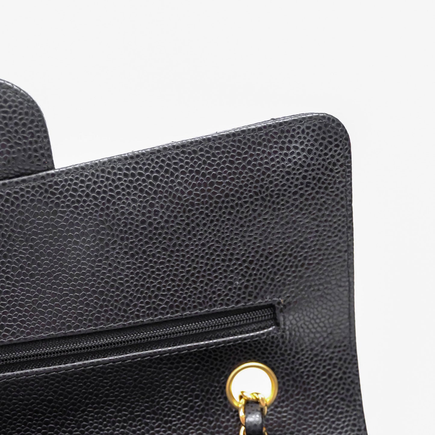 Chanel Classic M/L Medium Flap Quilted Black Caviar Gold Hardware