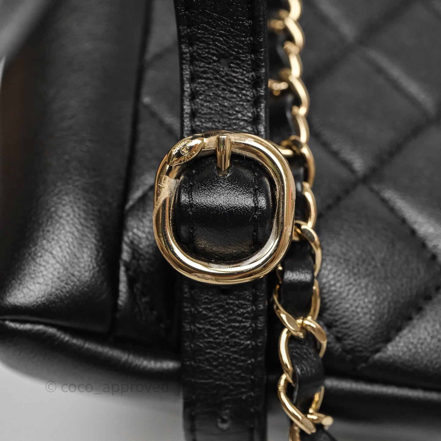 Chanel Duma Backpack Medium Black Calfskin Gold Hardware