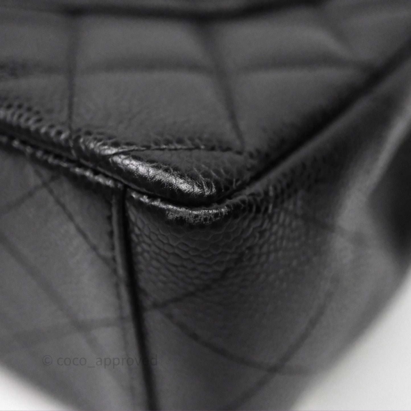 Chanel Quilted Maxi Double Flap Black Caviar Silver Hardware