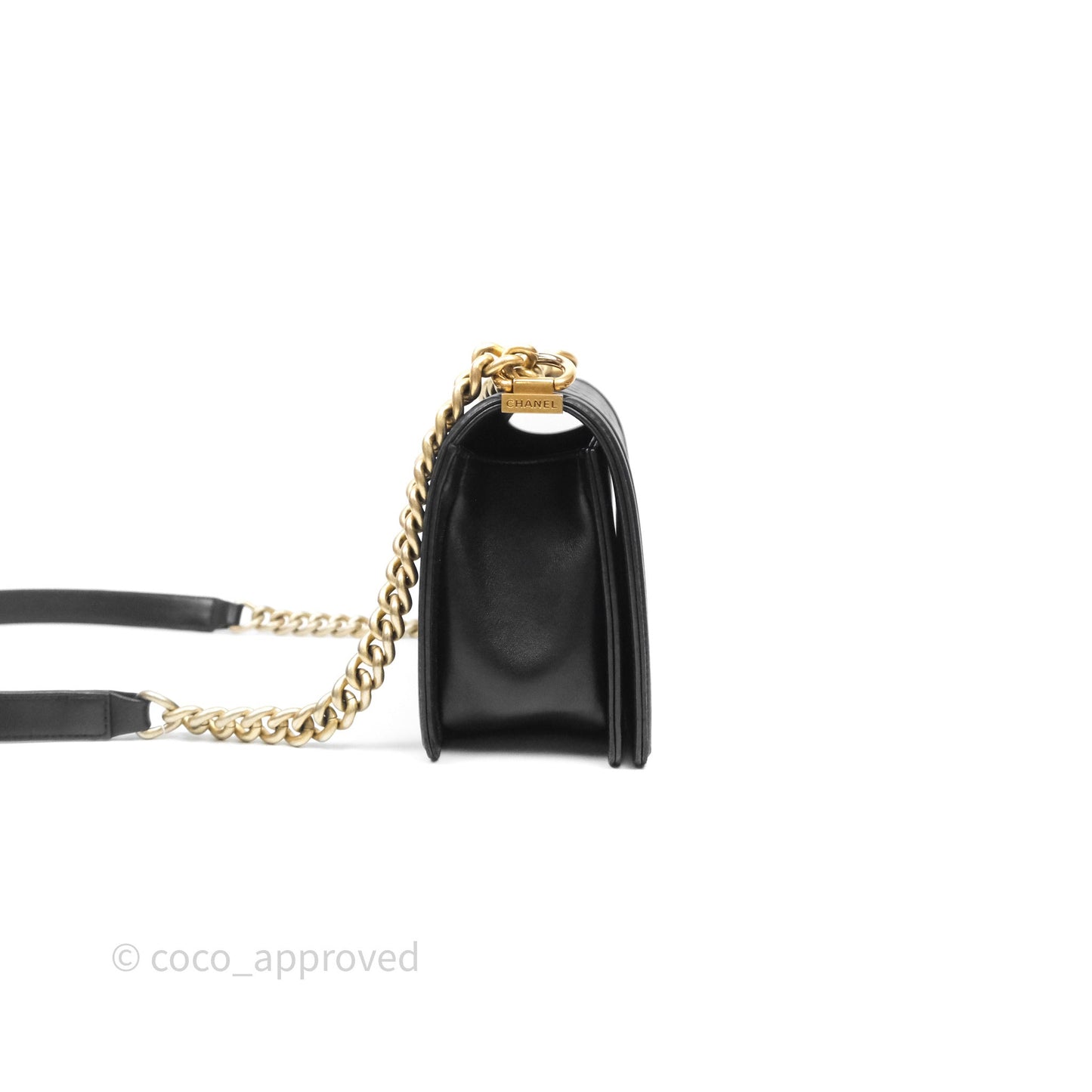 Chanel Medium Boy Quilted Black Lambskin Aged Gold Hardware