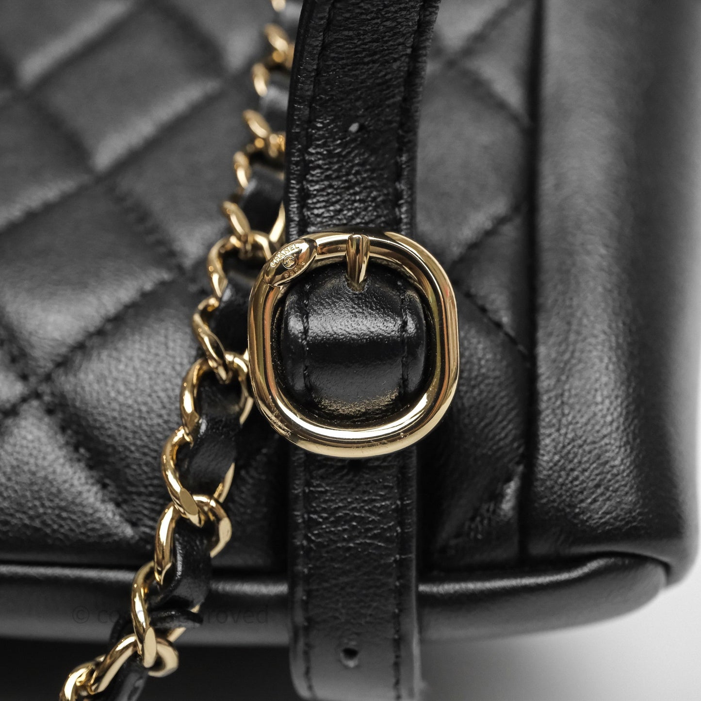 Chanel Duma Backpack Medium Black Calfskin Gold Hardware