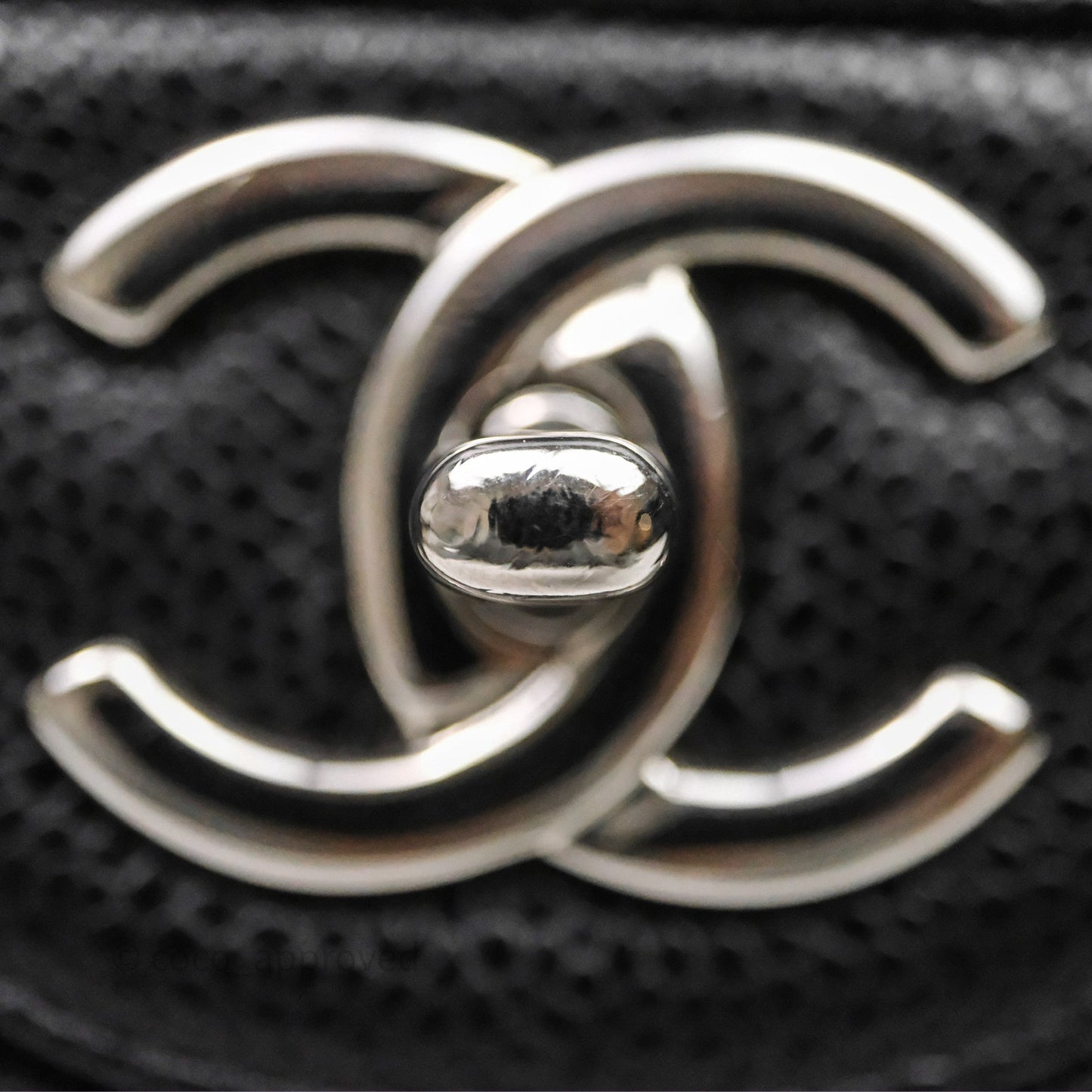 Chanel Quilted Maxi Double Flap Black Caviar Silver Hardware