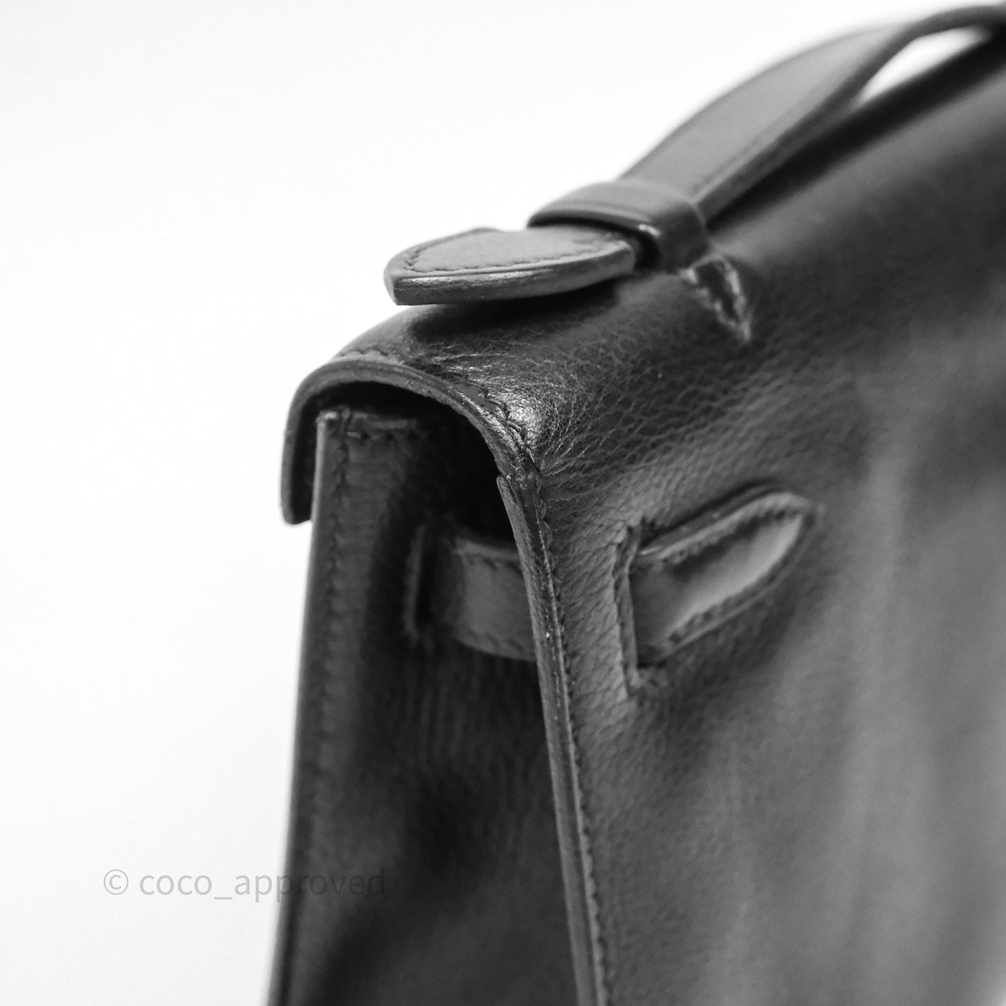 Hermès Kelly Pochette Clutch Black Swift Palladium Hardware