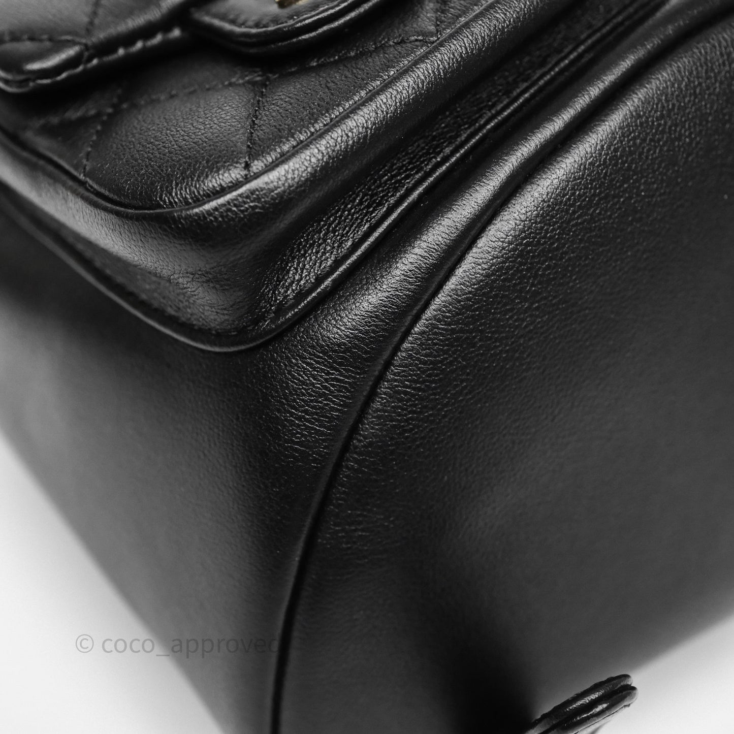 Chanel Duma Backpack Medium Black Calfskin Gold Hardware