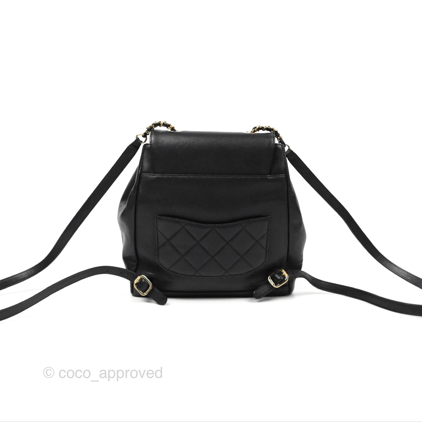Chanel Quilted Business Affinity Backpack Black Caviar Gold Hardware