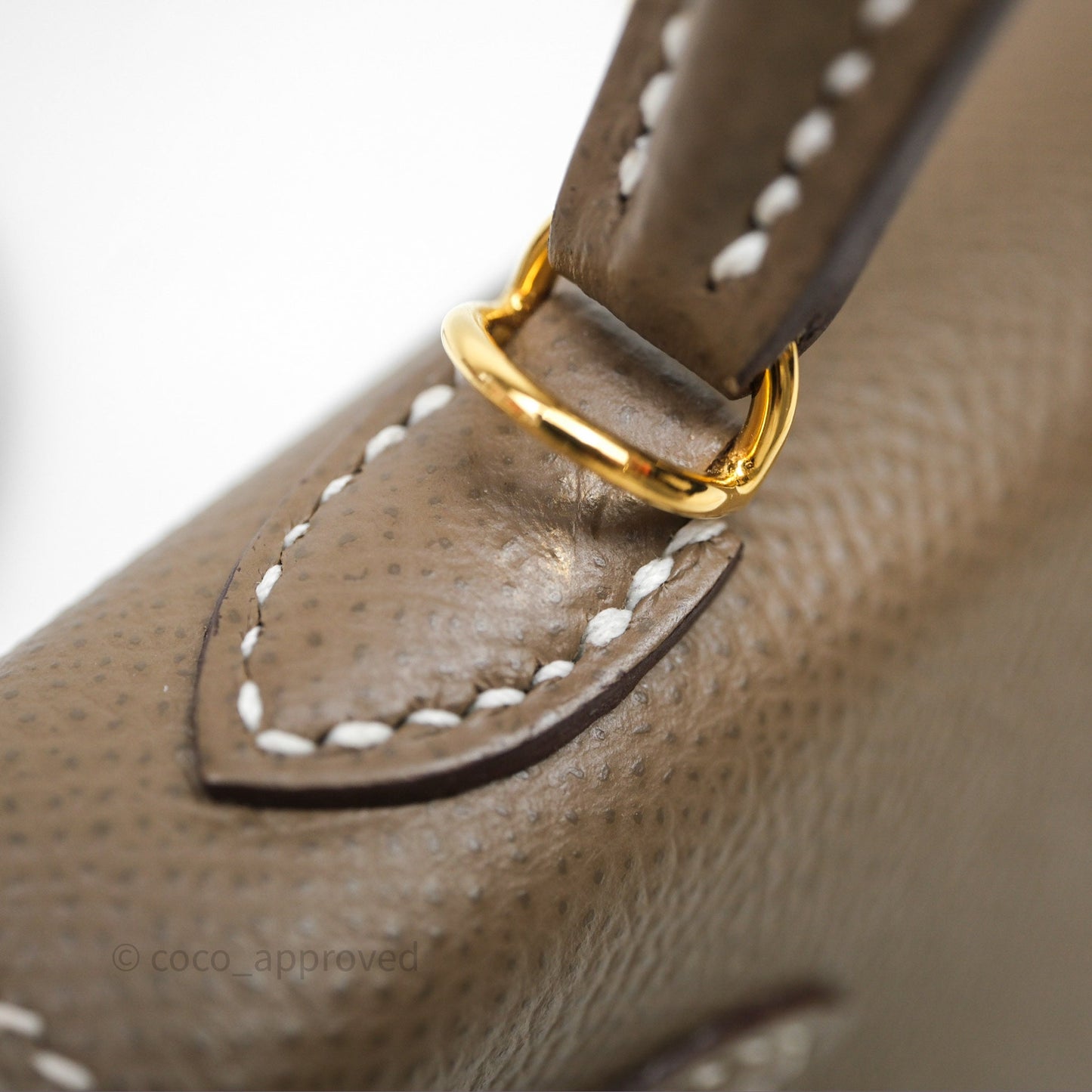 Hermès Mini Kelly II Etoupe Epsom Gold Hardware