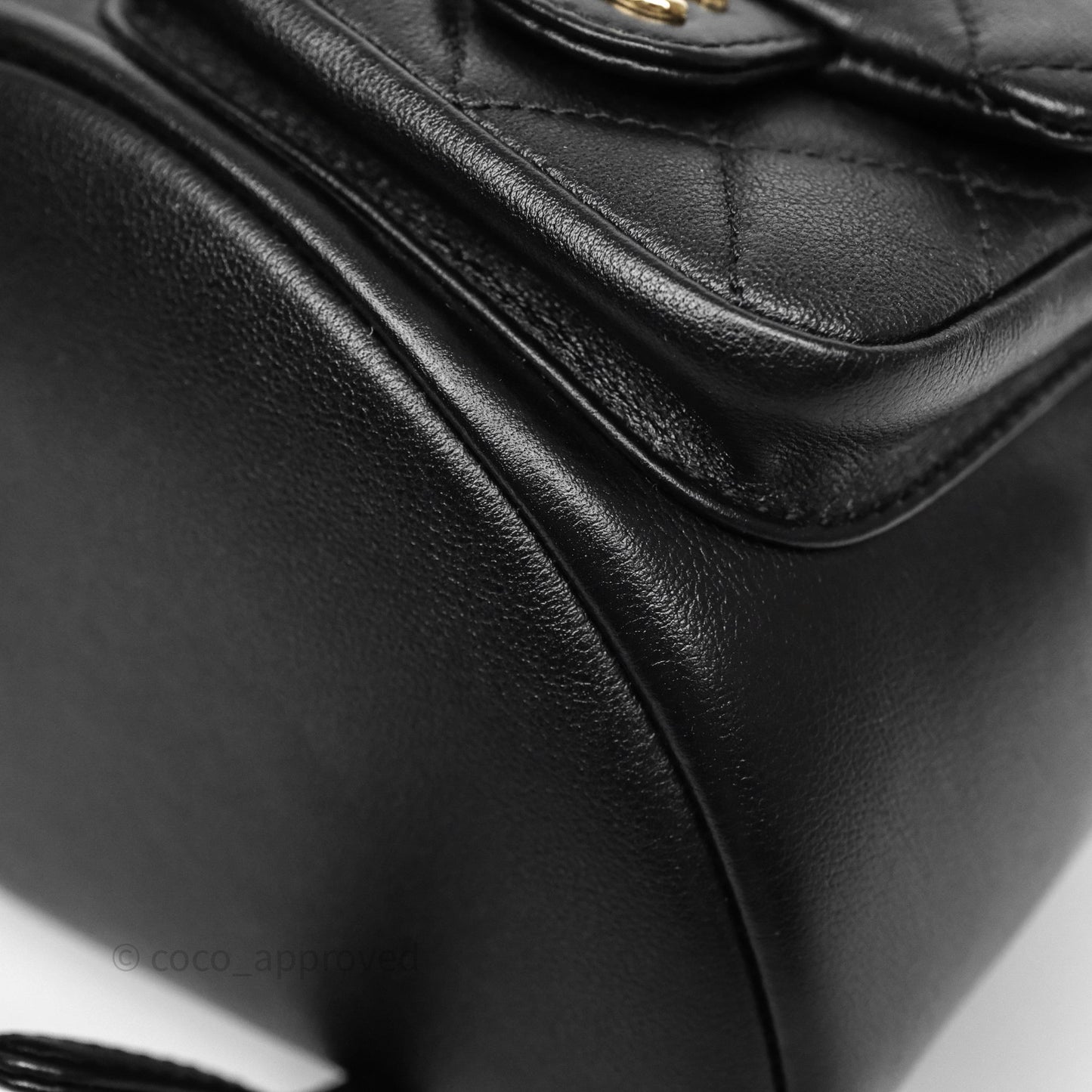 Chanel Duma Backpack Medium Black Calfskin Gold Hardware
