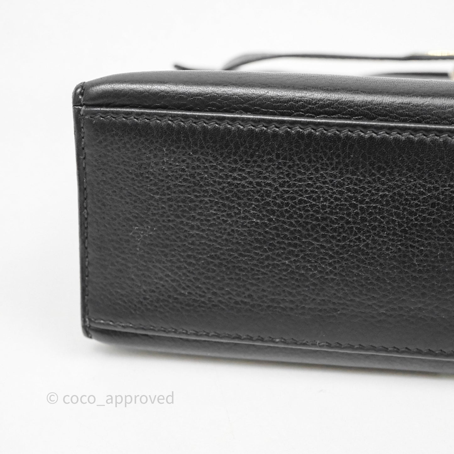 Hermès Kelly Pochette Clutch Black Swift Palladium Hardware