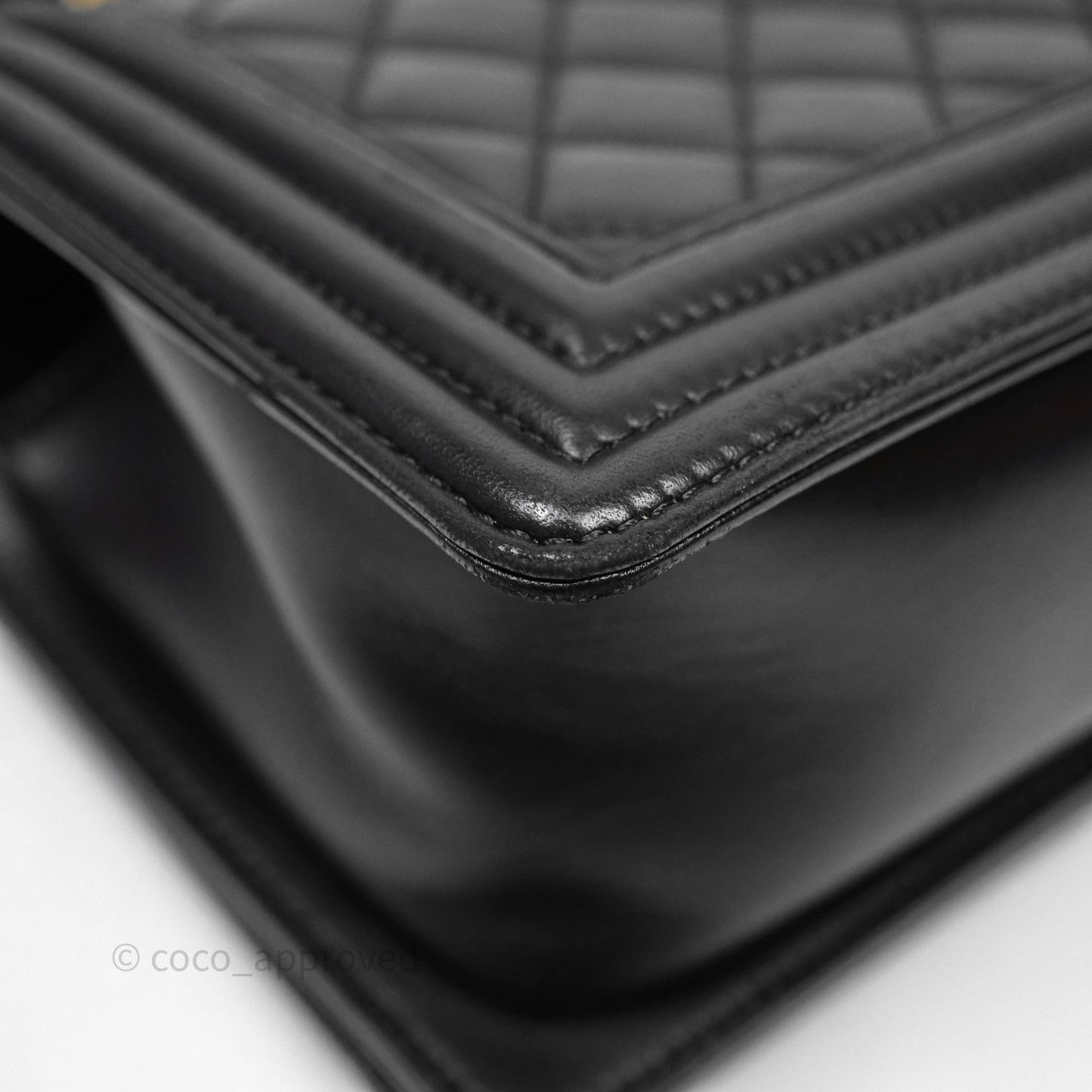 Chanel Medium Boy Quilted Black Lambskin Aged Gold Hardware