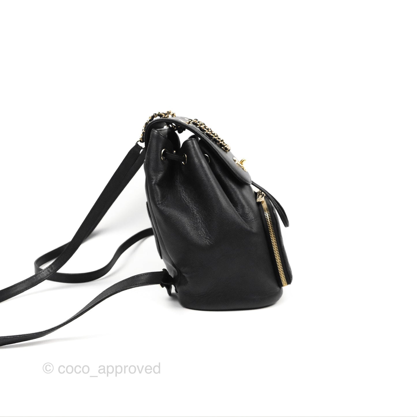 Chanel Quilted Business Affinity Backpack Black Caviar Gold Hardware
