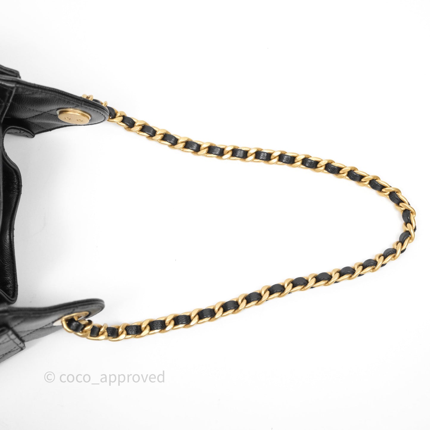 Chanel 25 Mini Black Caviar Aged Gold Hardware