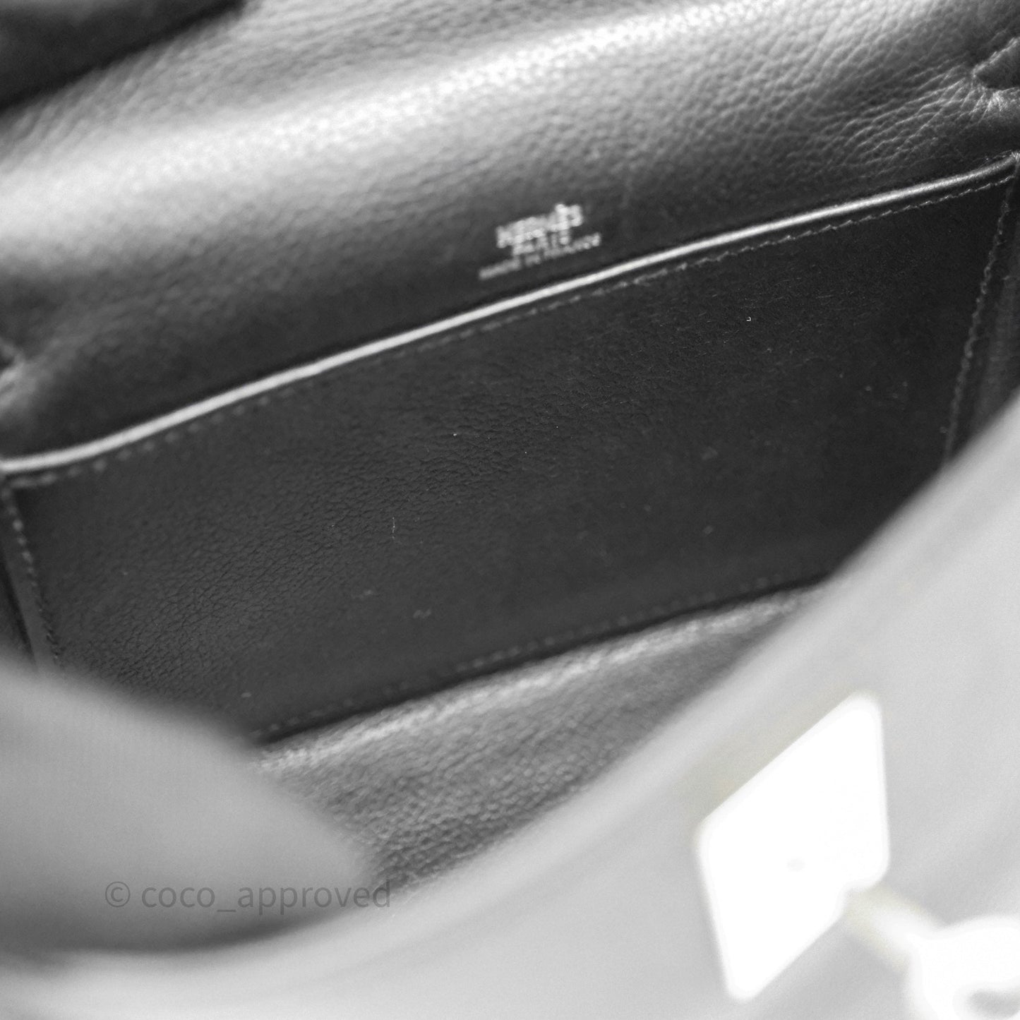 Hermès Kelly Pochette Clutch Black Swift Palladium Hardware