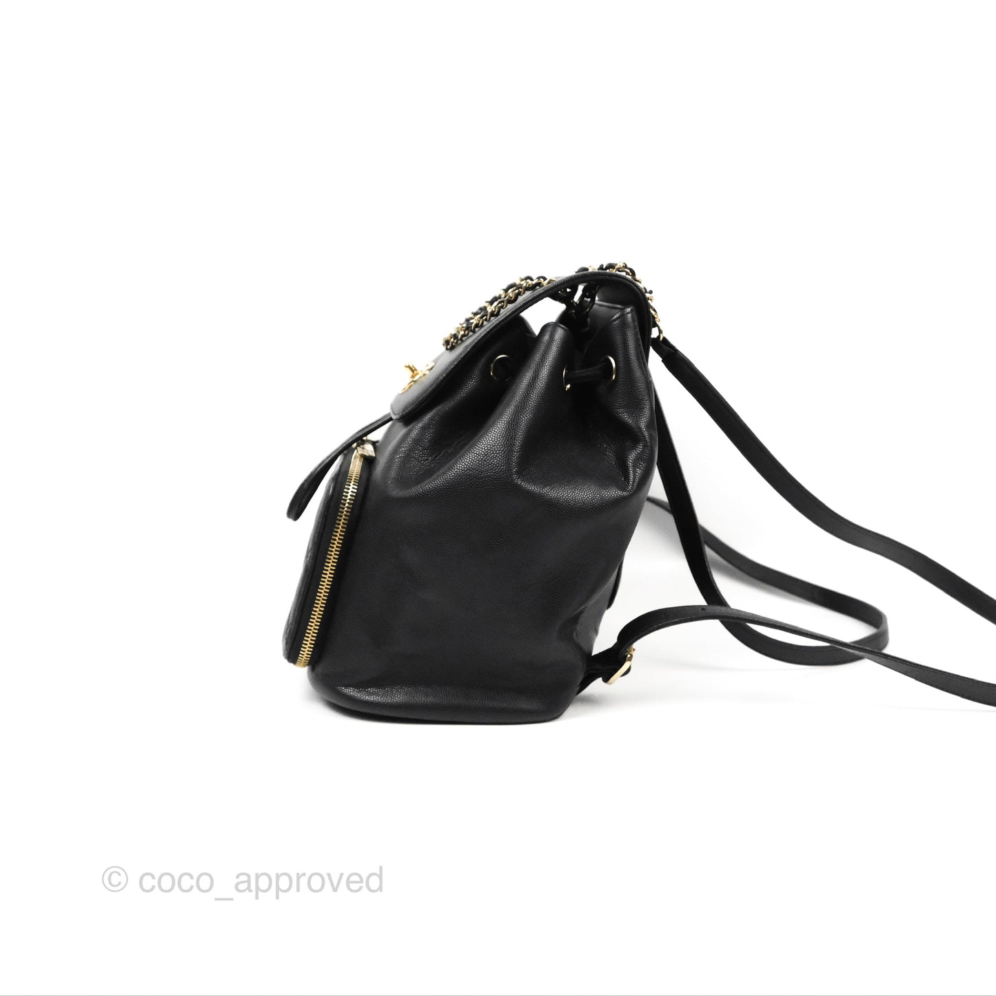 Chanel Quilted Business Affinity Backpack Black Caviar Gold Hardware