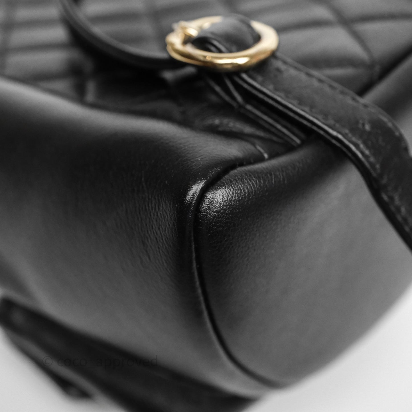 Chanel Duma Backpack Medium Black Calfskin Gold Hardware