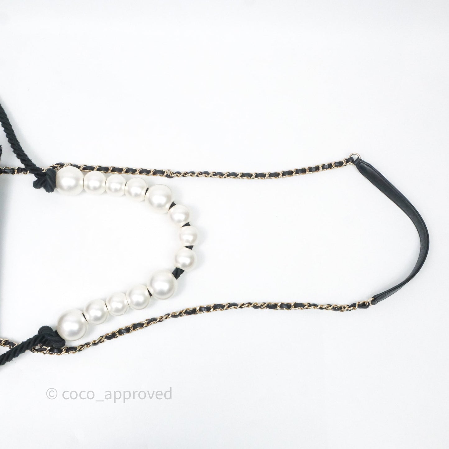 Chanel Small Tweed Sequin Flap Navy With Pearl Chain Gold Hardware