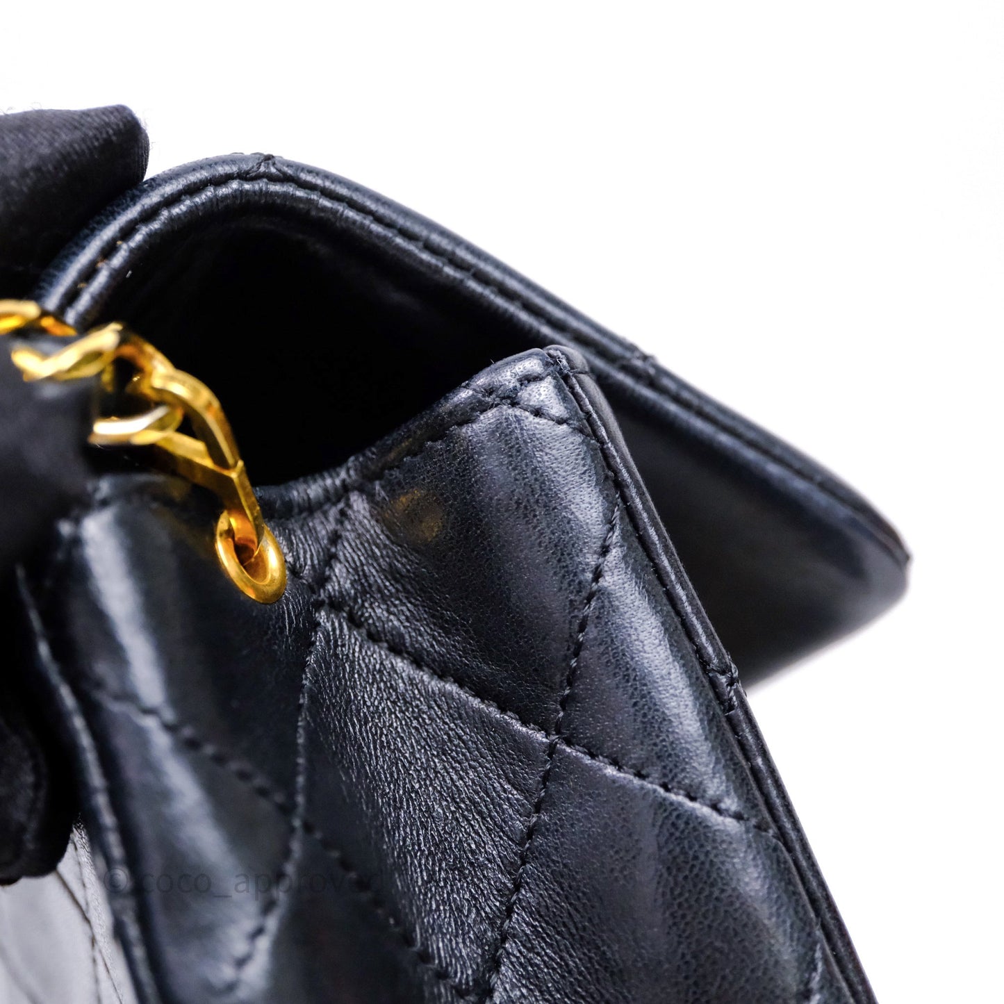 Chanel Vintage Square Flap Bag Black Lambskin 24K Gold Hardware