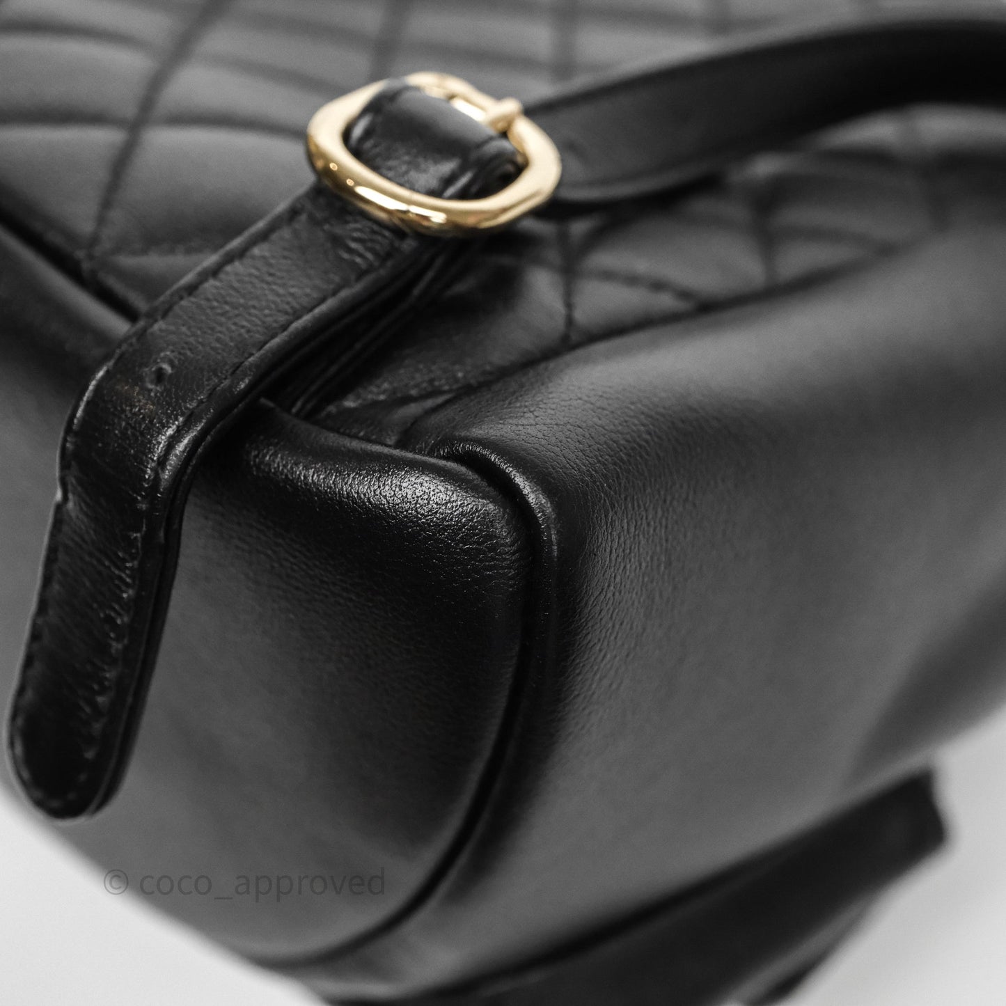 Chanel Duma Backpack Medium Black Calfskin Gold Hardware