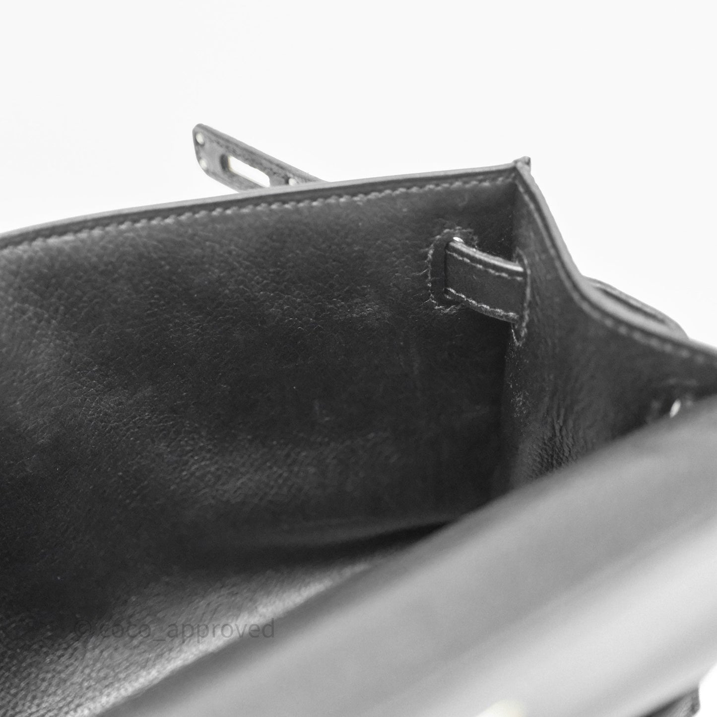 Hermès Kelly Pochette Clutch Black Swift Palladium Hardware