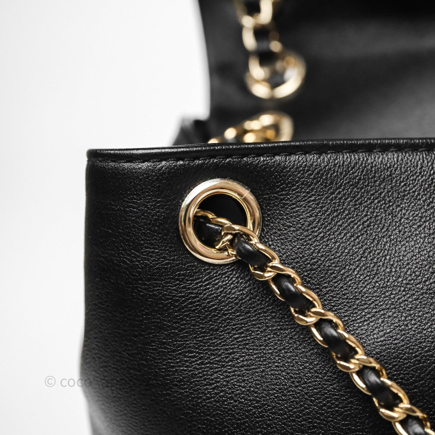Chanel Duma Backpack Medium Black Calfskin Gold Hardware