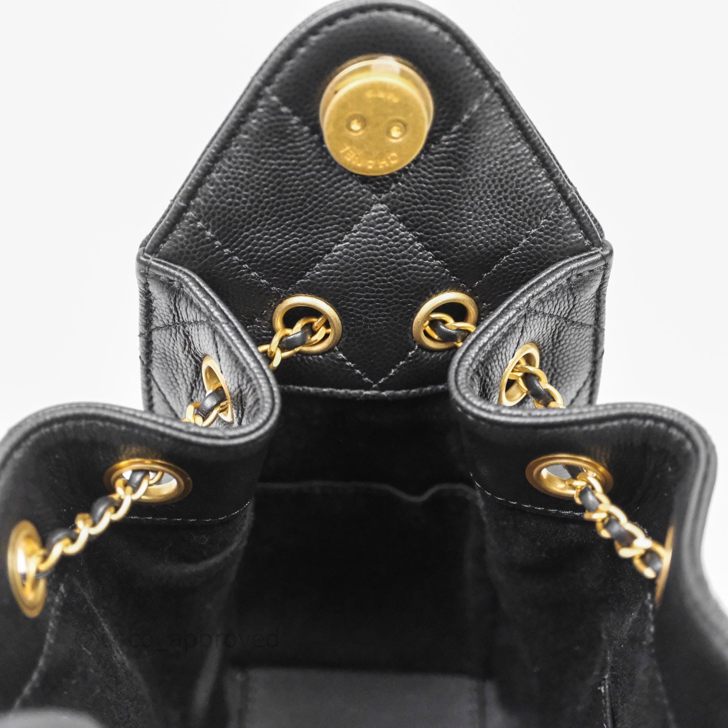 Chanel 25 Mini Black Caviar Aged Gold Hardware