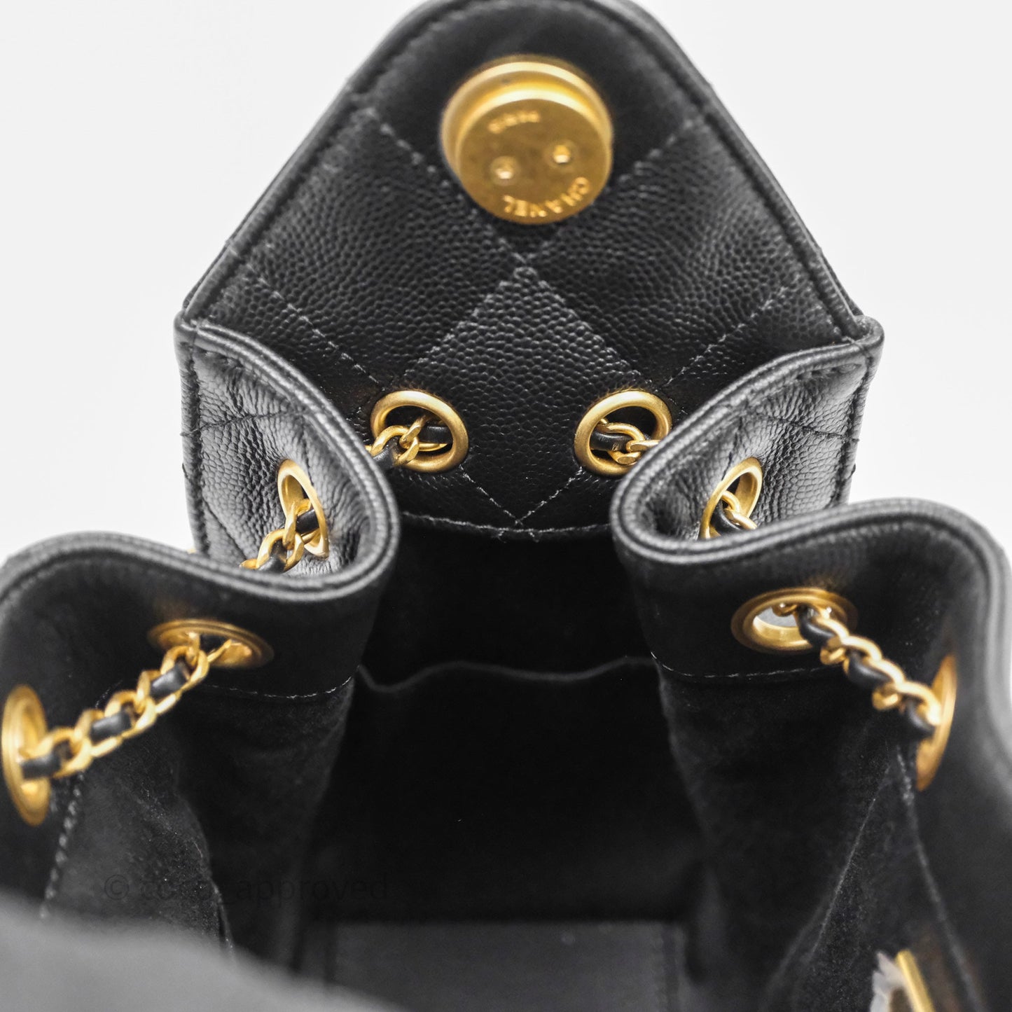 Chanel 25 Mini Black Caviar Aged Gold Hardware