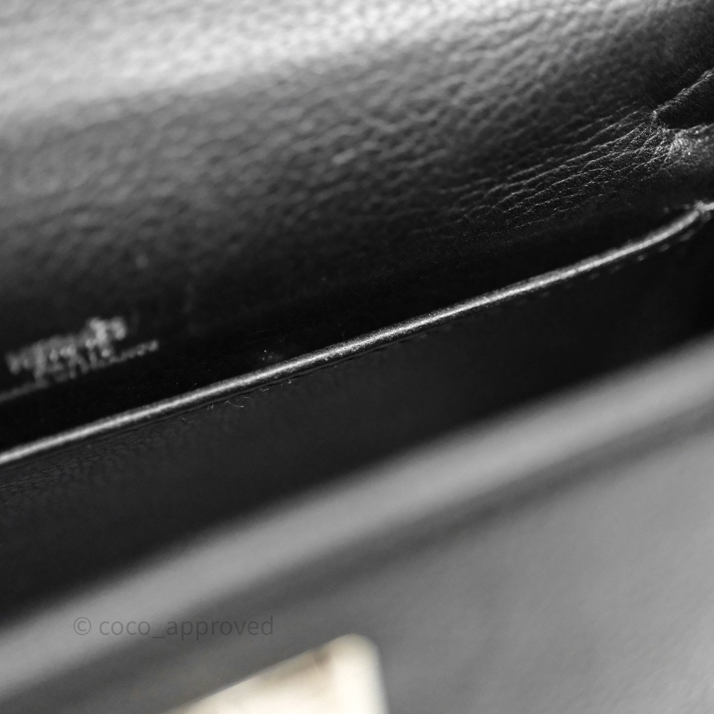 Hermès Kelly Pochette Clutch Black Swift Palladium Hardware