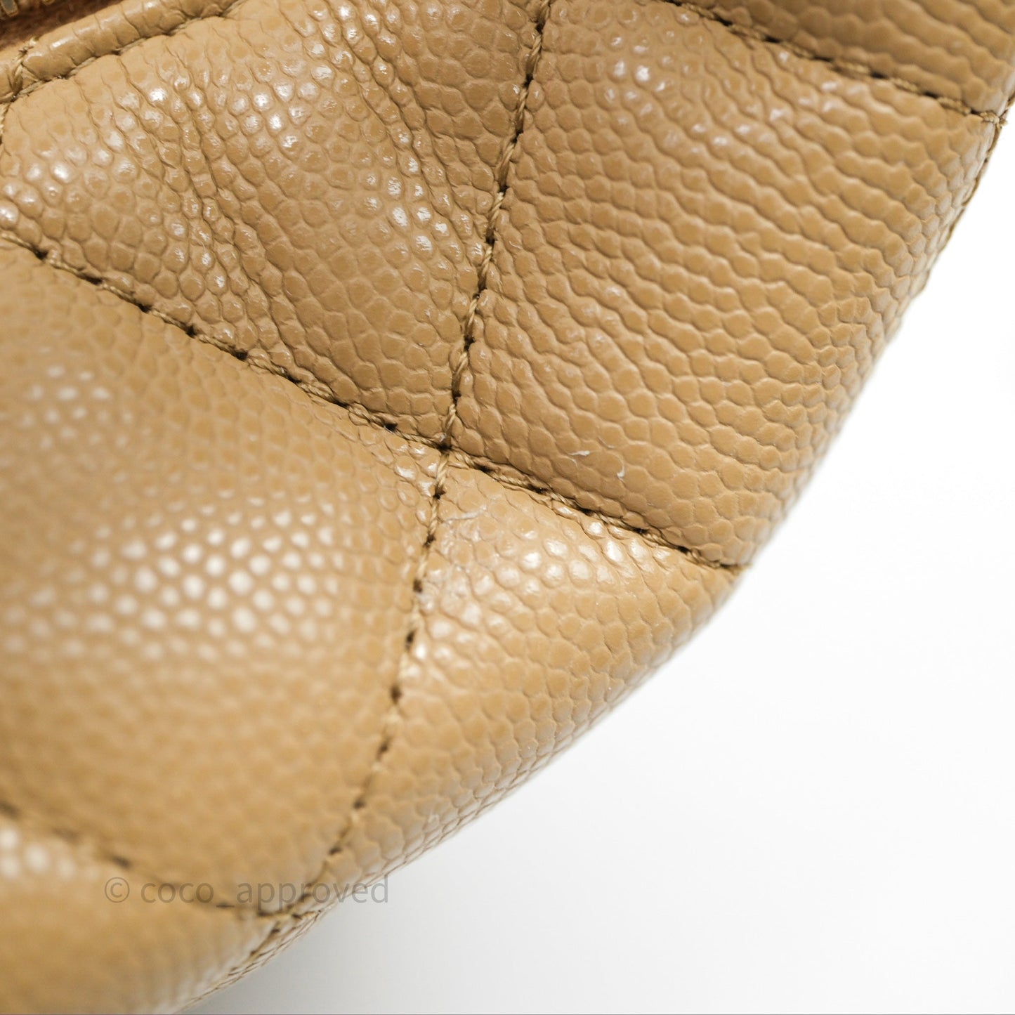 Chanel Hobo With Chain Caviar Dark Beige Gold Hardware