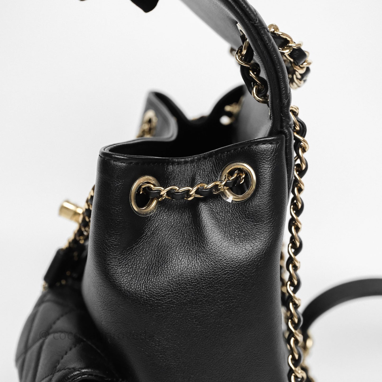 Chanel Duma Backpack Medium Black Calfskin Gold Hardware