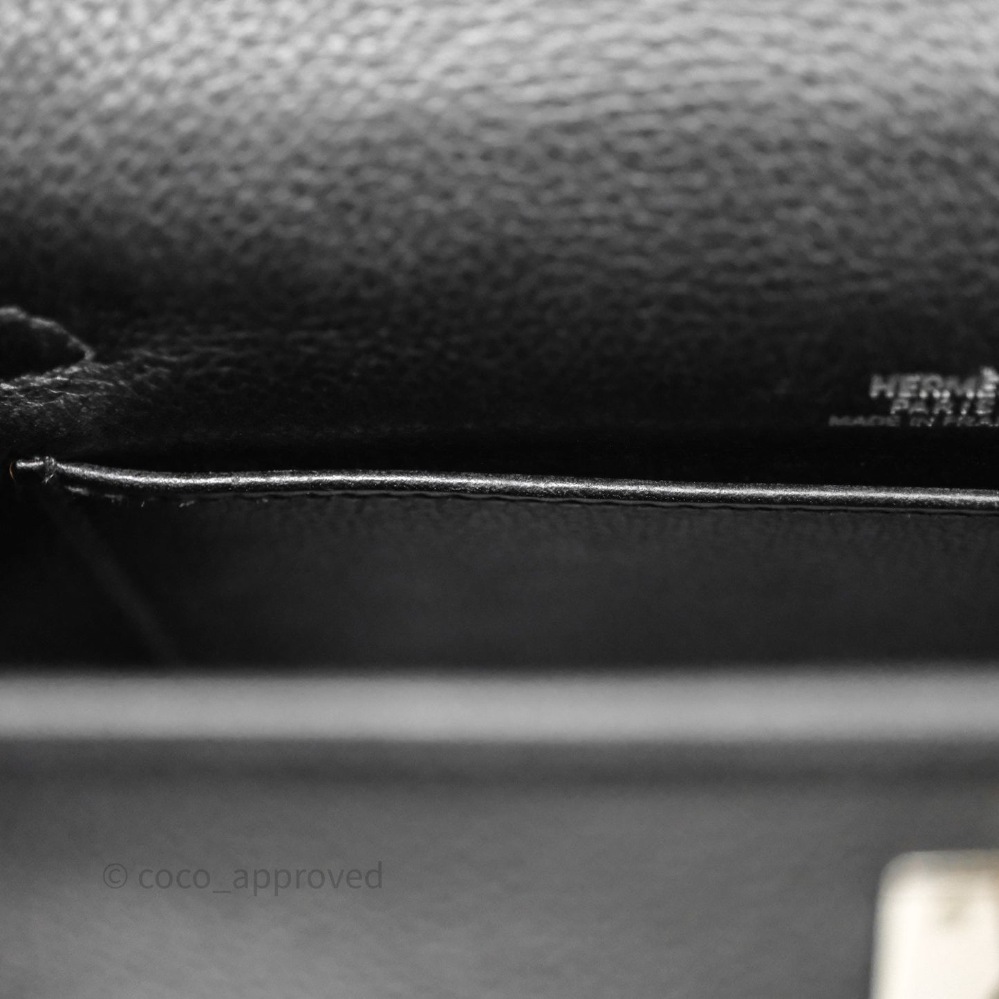 Hermès Kelly Pochette Clutch Black Swift Palladium Hardware