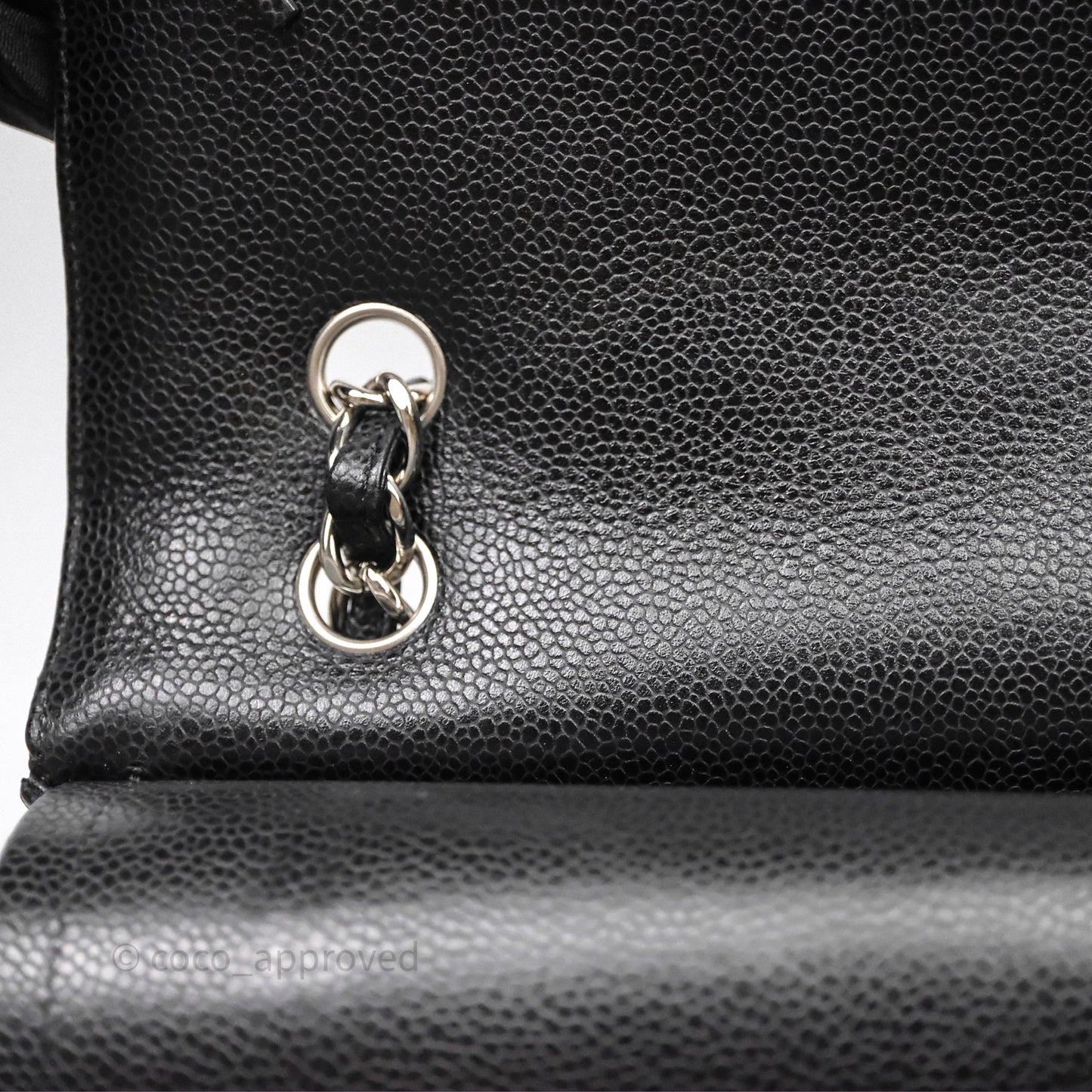 Chanel Quilted Maxi Double Flap Black Caviar Silver Hardware