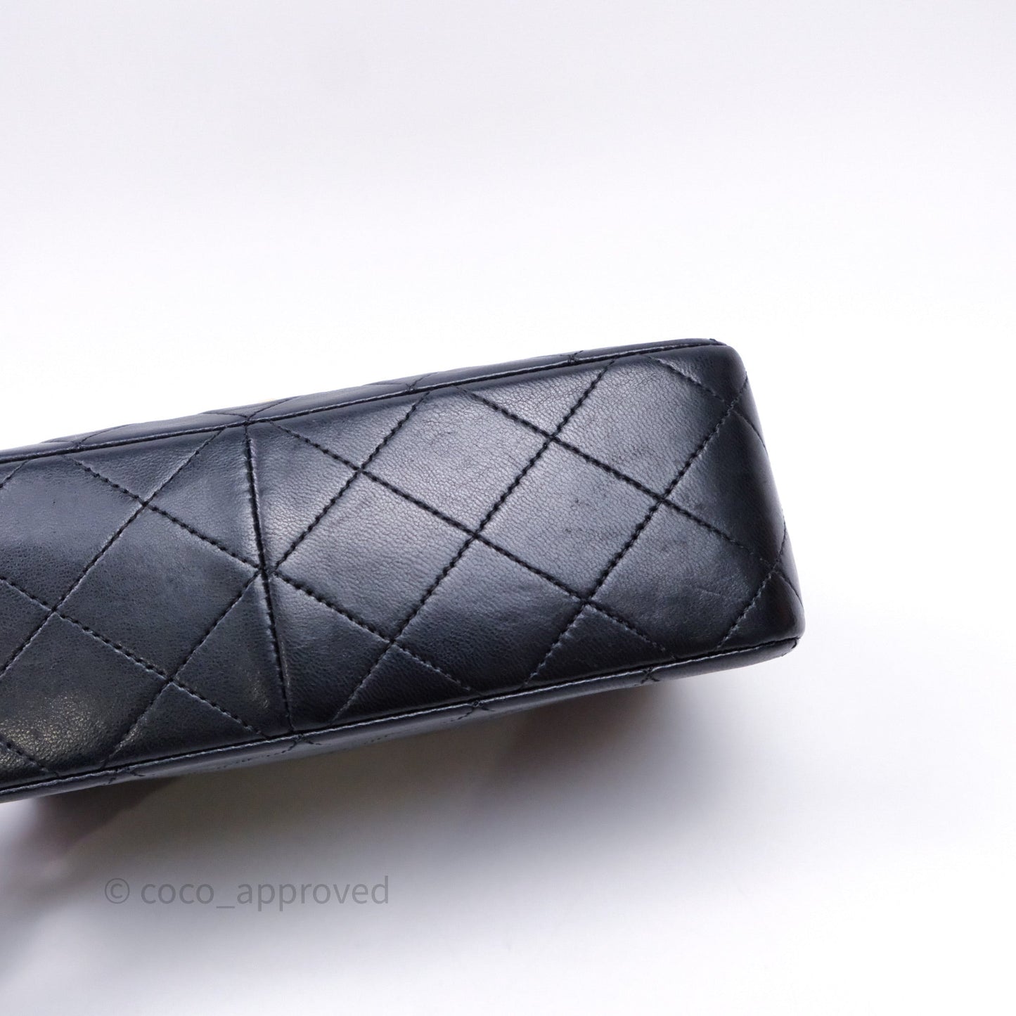 Chanel Vintage Square Flap Bag Black Lambskin 24K Gold Hardware