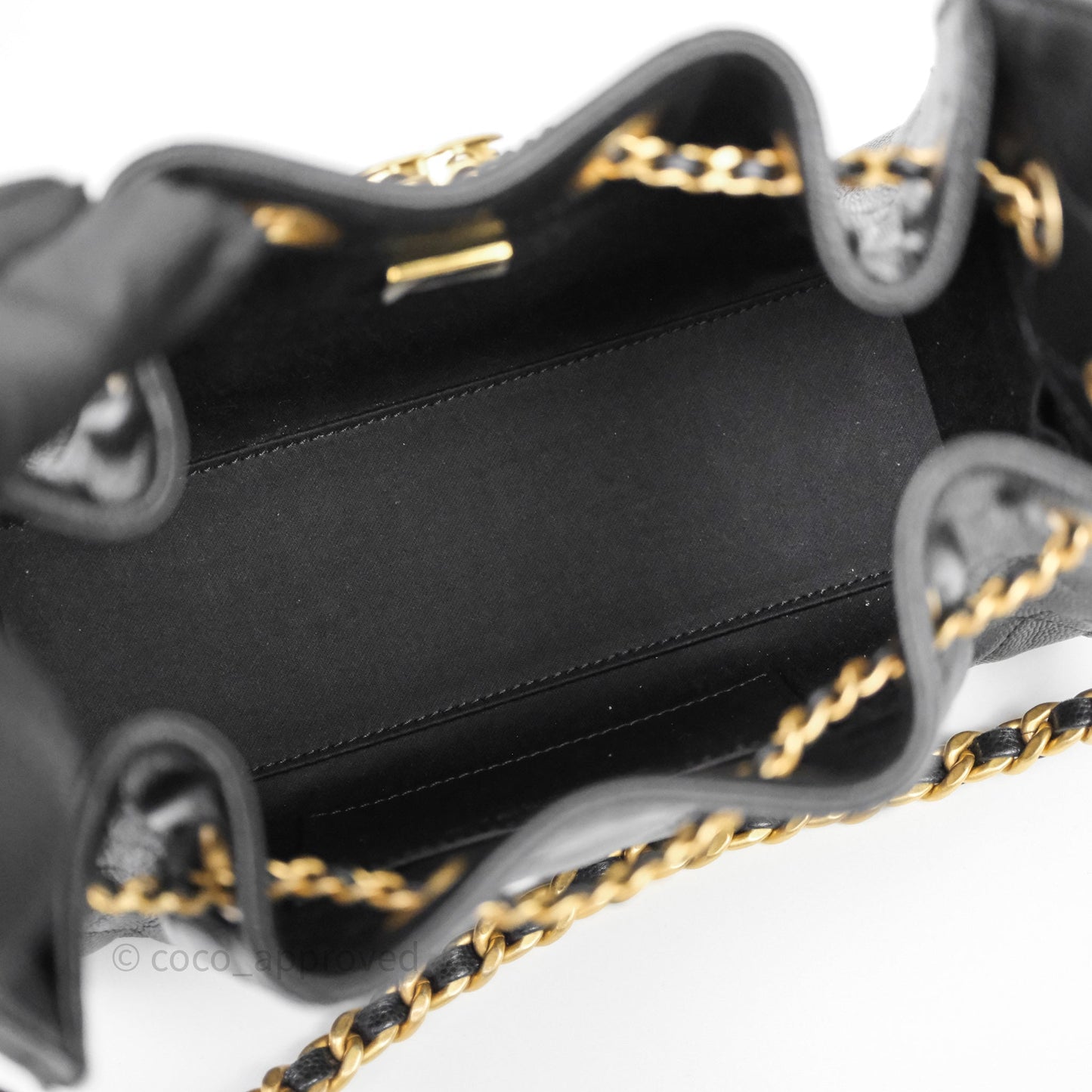 Chanel 25 Mini Black Caviar Aged Gold Hardware