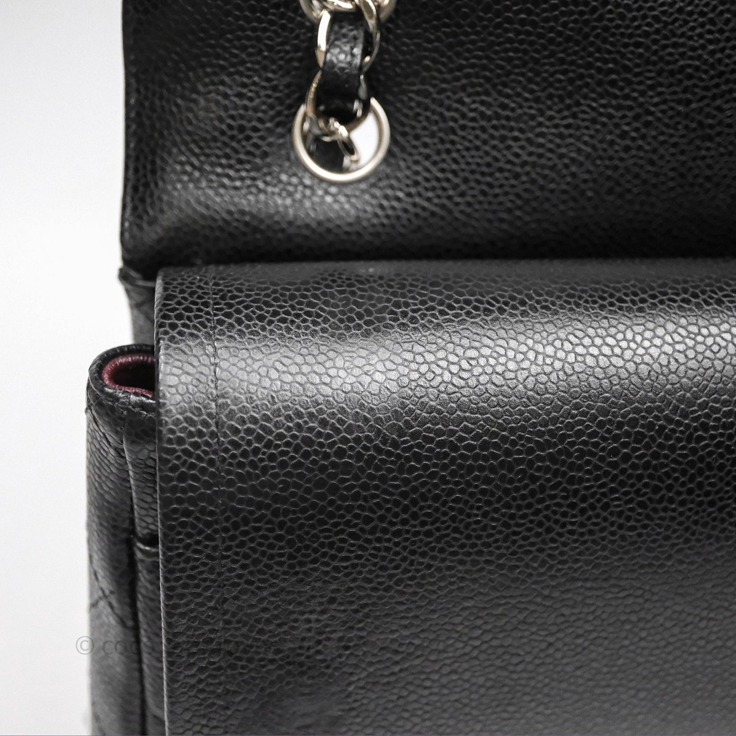 Chanel Quilted Maxi Double Flap Black Caviar Silver Hardware