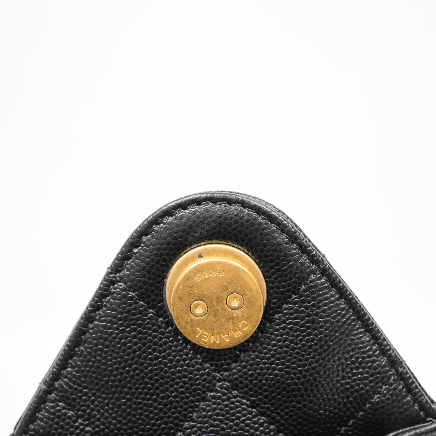 Chanel 25 Mini Black Caviar Aged Gold Hardware