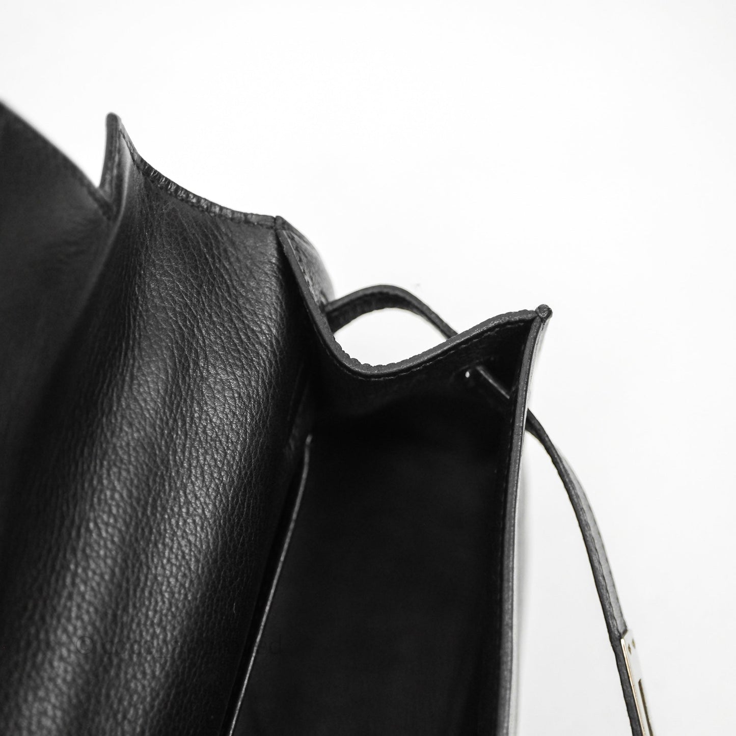 Hermès Kelly Pochette Clutch Black Swift Palladium Hardware