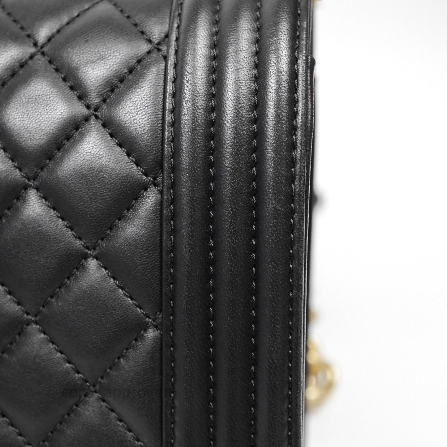 Chanel Medium Boy Quilted Black Lambskin Aged Gold Hardware