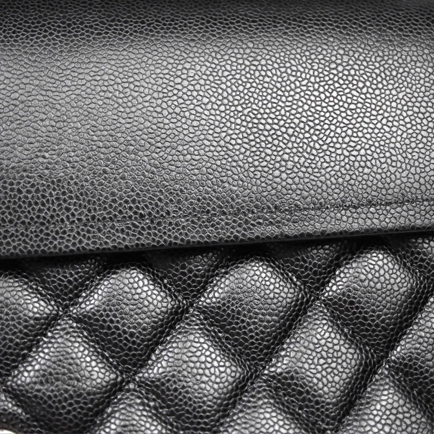 Chanel Quilted Maxi Double Flap Black Caviar Silver Hardware