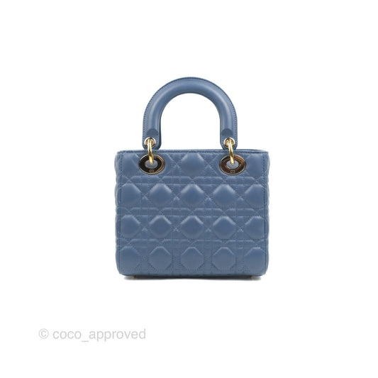 Christian Dior My ABCDior Lady Dior Blue Lambskin Gold Hardware