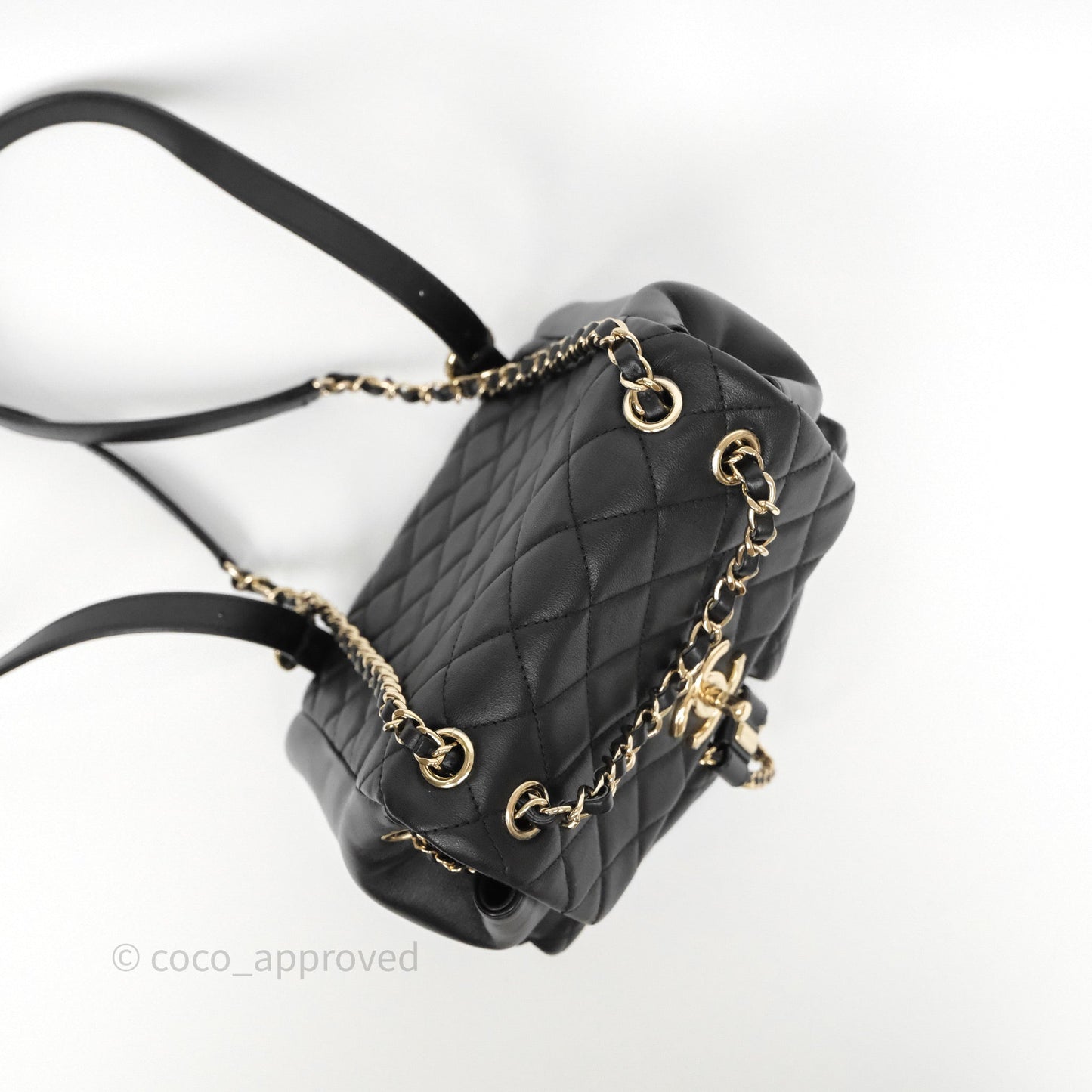 Chanel Duma Backpack Medium Black Calfskin Gold Hardware