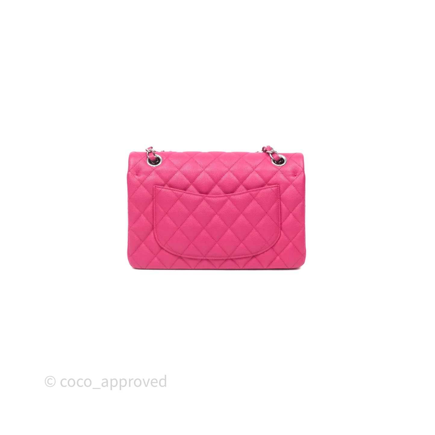Chanel Small Classic Flap Quilted Hot Pink Caviar Silver Hardware