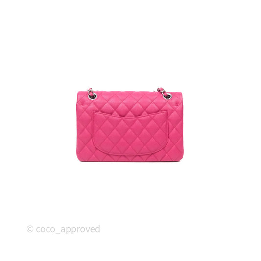 Chanel Small Classic Flap Quilted Hot Pink Caviar Silver Hardware