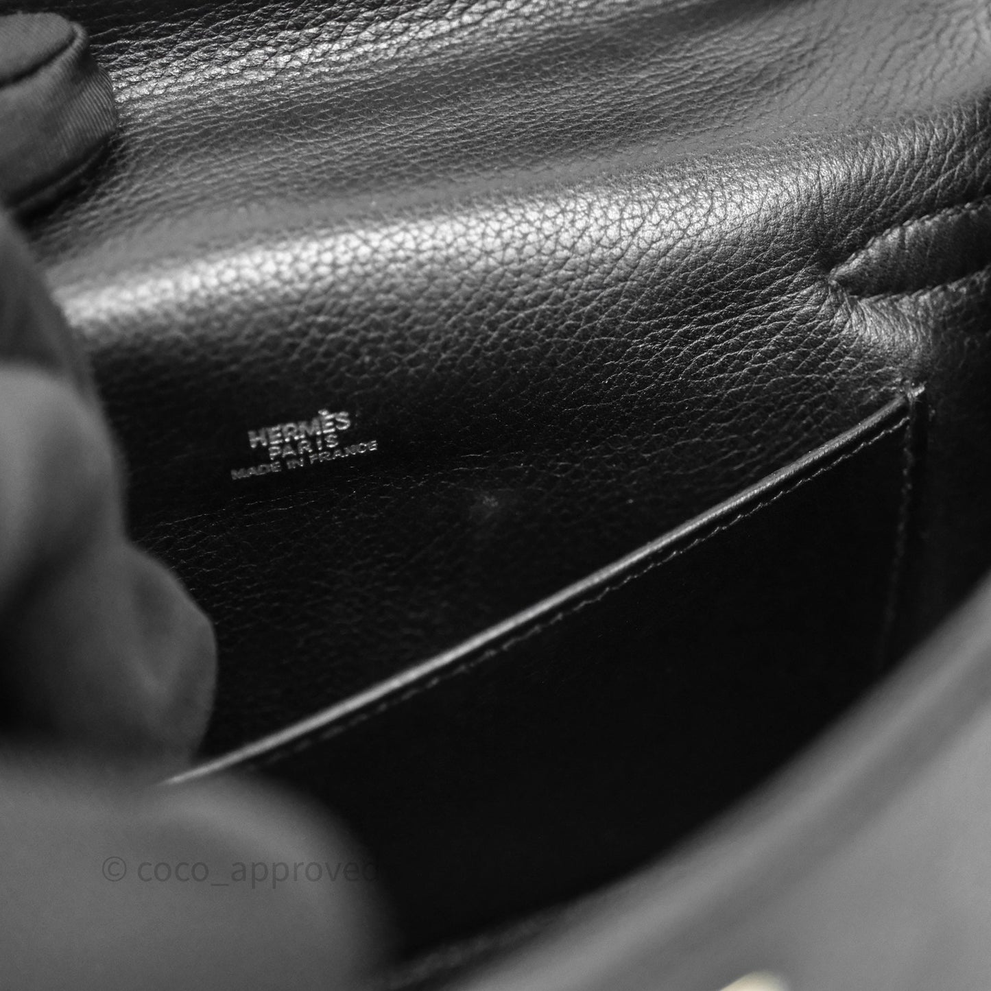 Hermès Kelly Pochette Clutch Black Swift Palladium Hardware