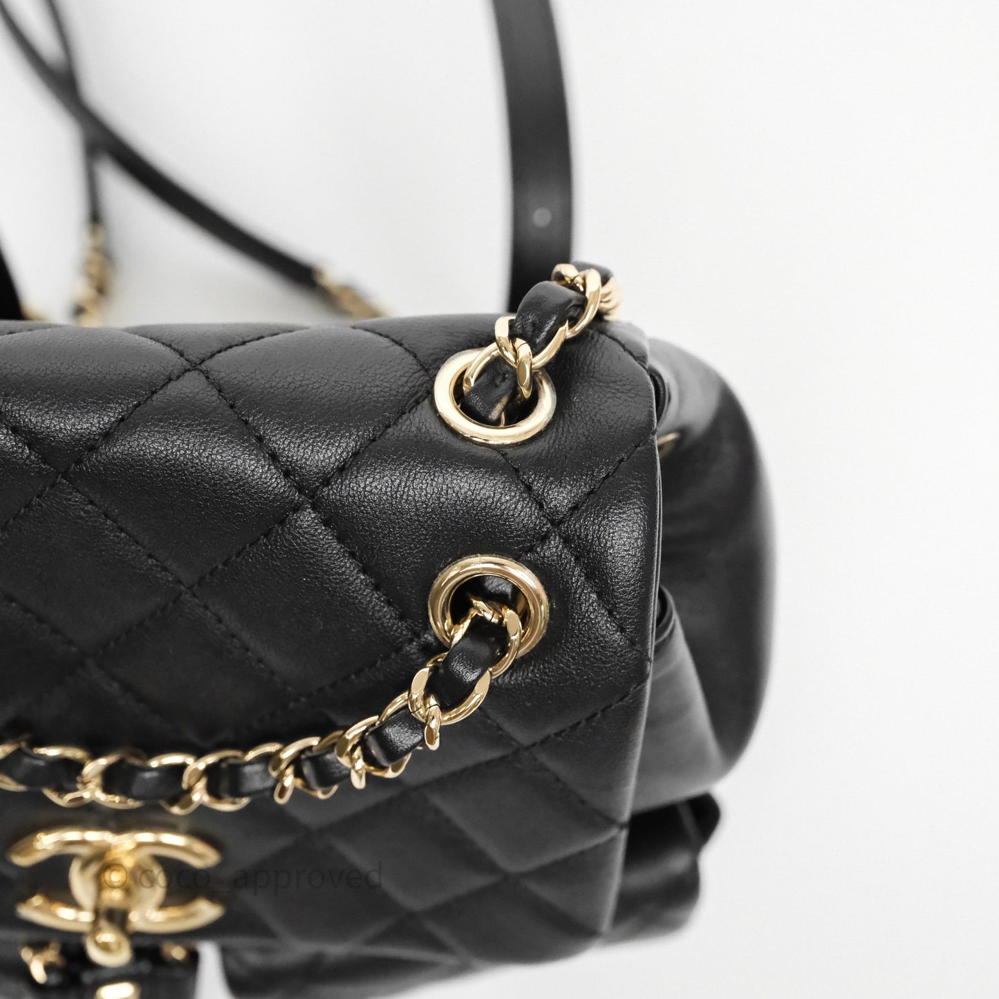 Chanel Duma Backpack Medium Black Calfskin Gold Hardware