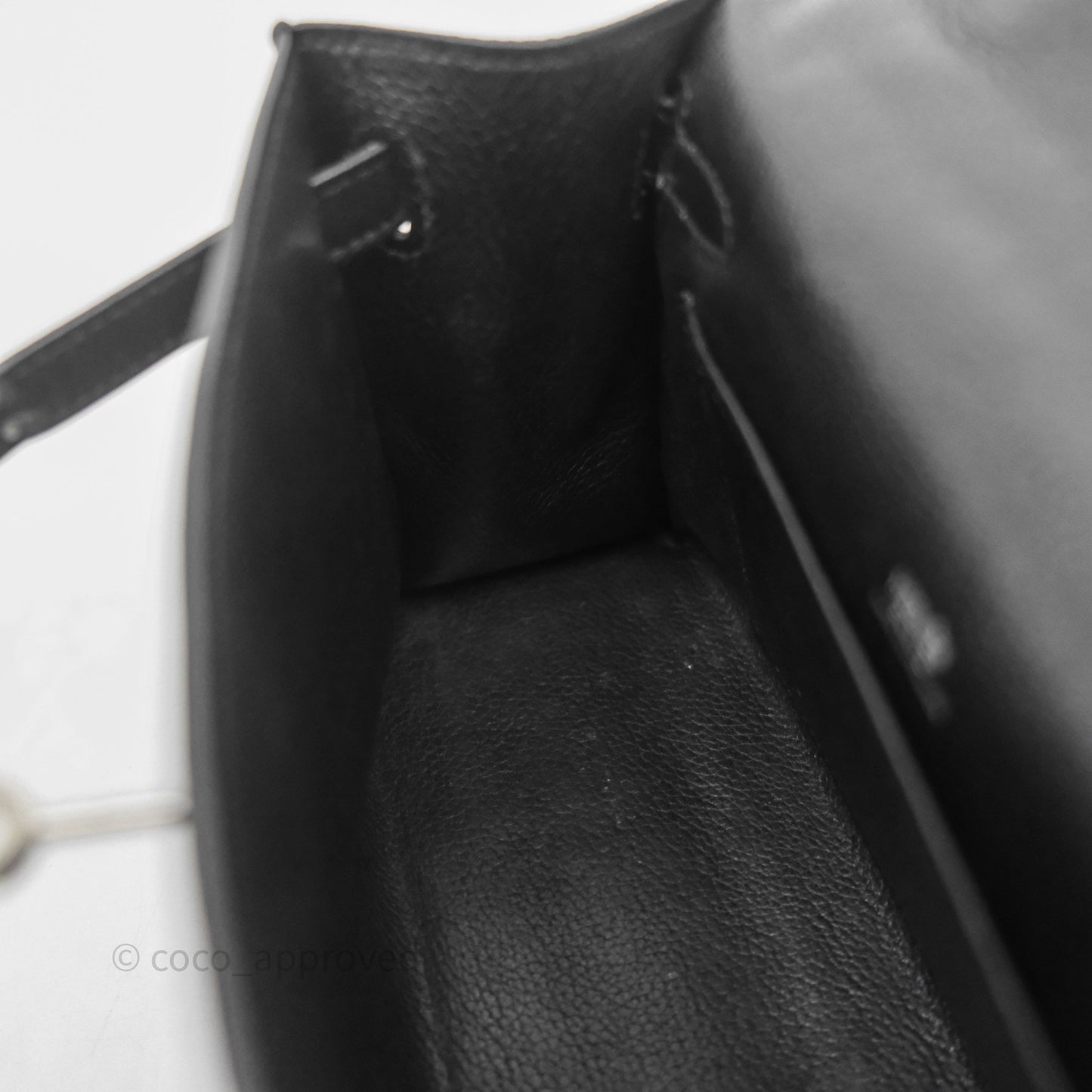 Hermès Kelly Pochette Clutch Black Swift Palladium Hardware